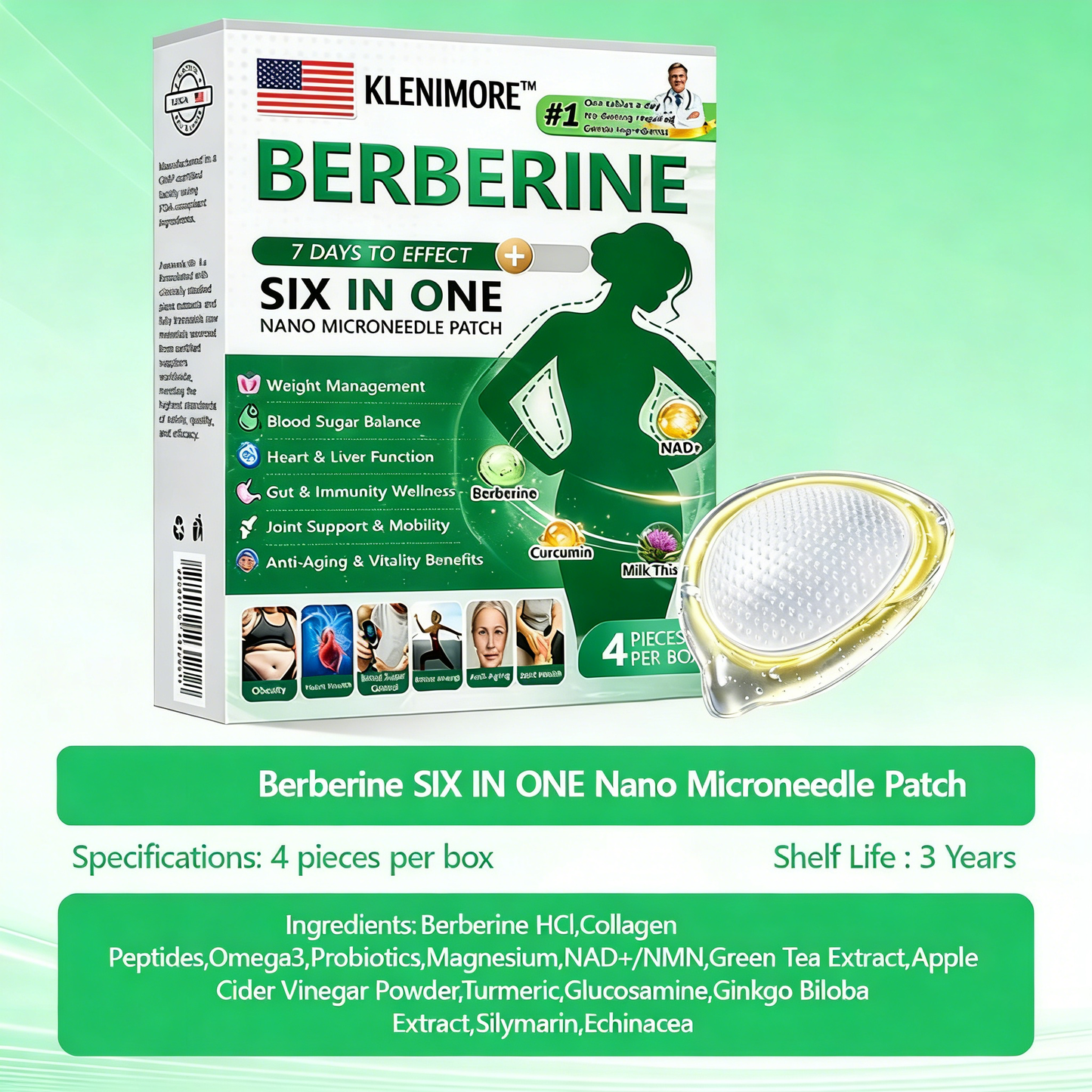 Official Store🌟| KLENIMORE® 𝑩𝒆𝒓𝑏𝘦𝘳𝑖𝗇𝒆 𝟔-𝗶𝙣-𝟏 𝑁𝑎𝑛𝑜 𝘔𝘪𝘤𝘳𝘰𝘯𝘦𝘦𝘥𝘭𝘦 𝖯𝚊𝗍𝖼𝗁 |✅𝘉𝘢𝘤𝘬𝘦𝘥 𝘣𝘺 𝘴𝘤𝘪𝘦𝘯𝘤𝘦 | 𝟨-𝗂𝗇-𝟣 𝖿𝗈𝗋𝗆𝗎𝗅𝖺 | 𝑅𝑒𝑠𝑢𝑙𝑡𝑠 𝑖𝑛 7 𝑑𝑎𝑦𝑠 🏅