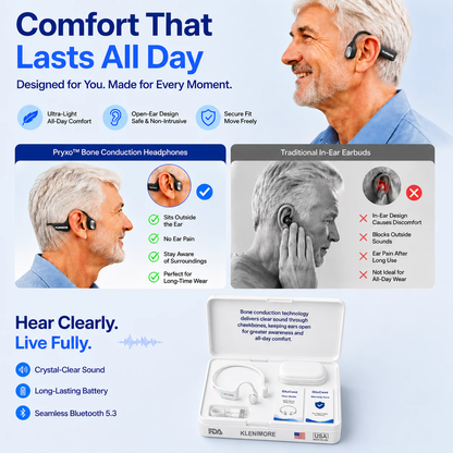 🔥 Final 2 Hours : Only Limited Stock Left🏆KLENIMORE®  Bone Conduction Smart Hearing Headphones （Mayo Clinic Recommended）