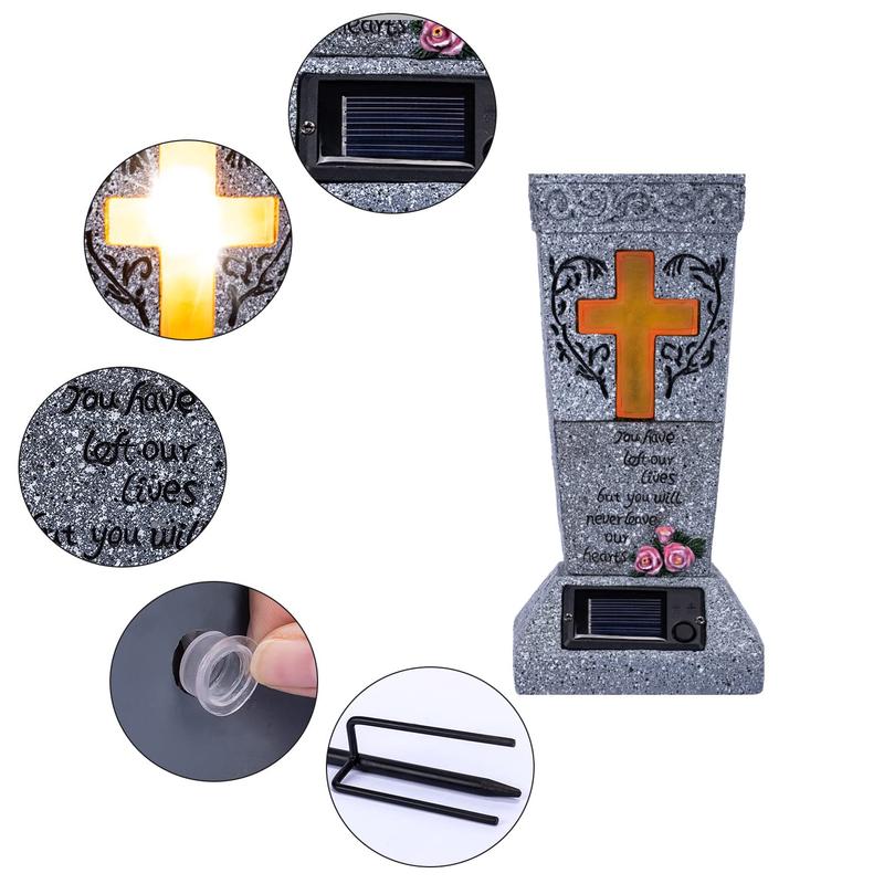 🔥Half price & Free shipping🔥Solar LED Memorial Grave Vase with Ground Spike – Weather-Resistant & Elegant